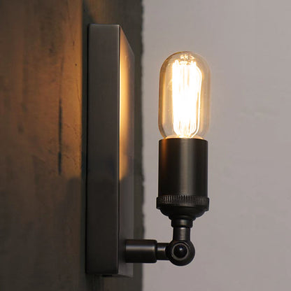 Industrial Charm for Your Dining Room: The Black Wall Lamp with Exposed Bulb