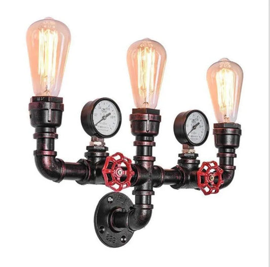 Industrial Vintage Wall Lamp - Retro Iron Pipe Lamp for Living Room and Loft Decor