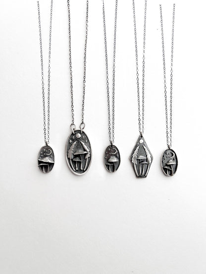 Mushrooms in the Forest Necklaces